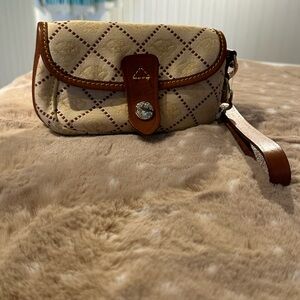 Dooney and Bourke Beige and Brown Women 
Wristlet GUC